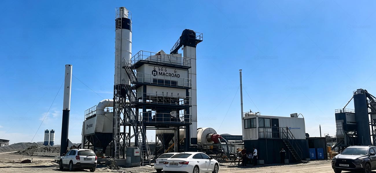 Planta de Asfalto Discontinua Macroad en Uzbekistán para Proyectos de Pavimentación Vial