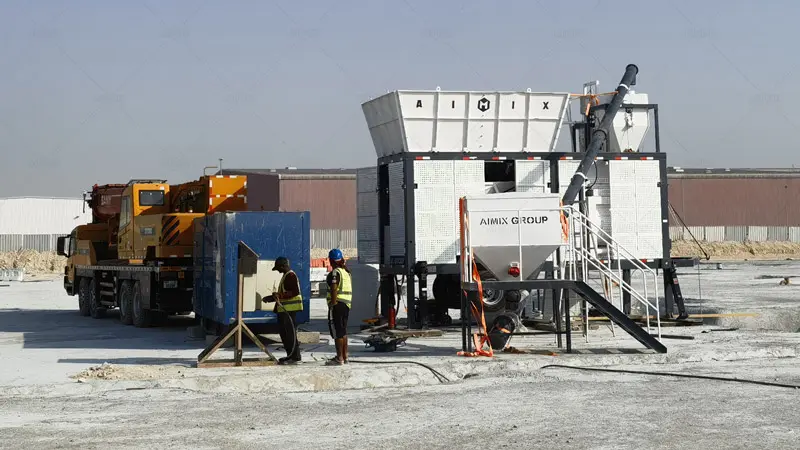 AIMIX Planta Móvil de Hormigón Compacta de Serie AJSY para Producción Cerca de Múltiples Puntos