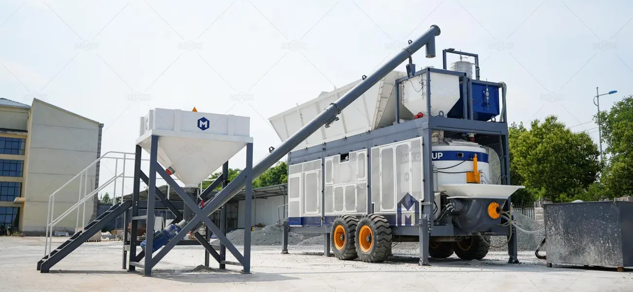 AIMIX Planta de Concreto Móvil con Bomba AJP40
