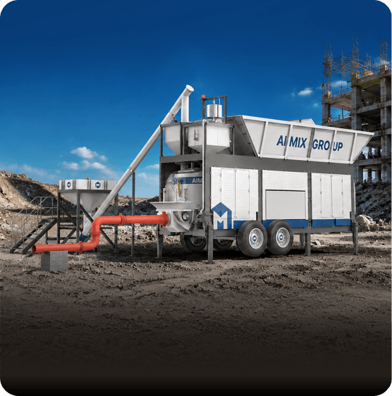 AJP Planta Móvil de Concreto con Bombeo de AIMIX
