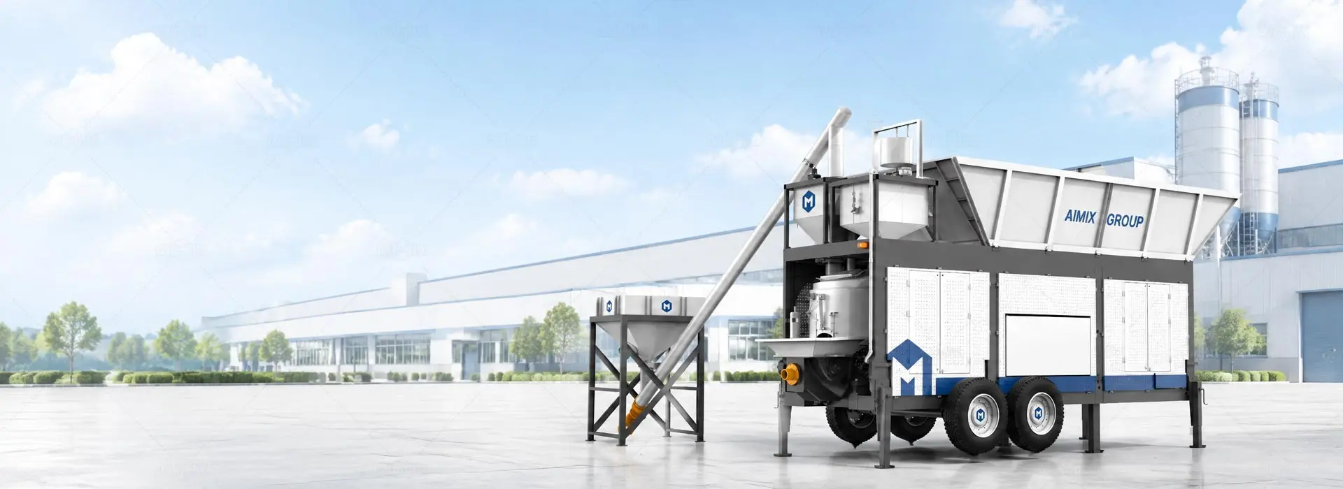 AJP40 Planta Móvil de Concreto con Bombeo de AIMIX con una Autolización Nueva