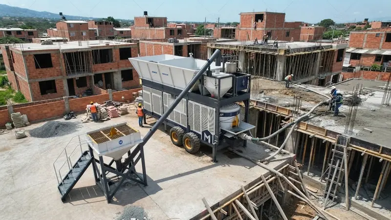 AJP40 Planta de Concreto Móvil con Bombapara Viviendas y de Edificios Baja Altura