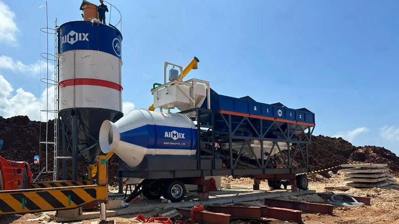 Precio de AIMIX serie AJZY planta de concreto móvil de tambor