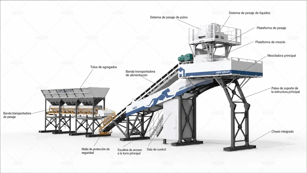 Estructura General de Planta de Concreto Montaje Rápida AJQ70