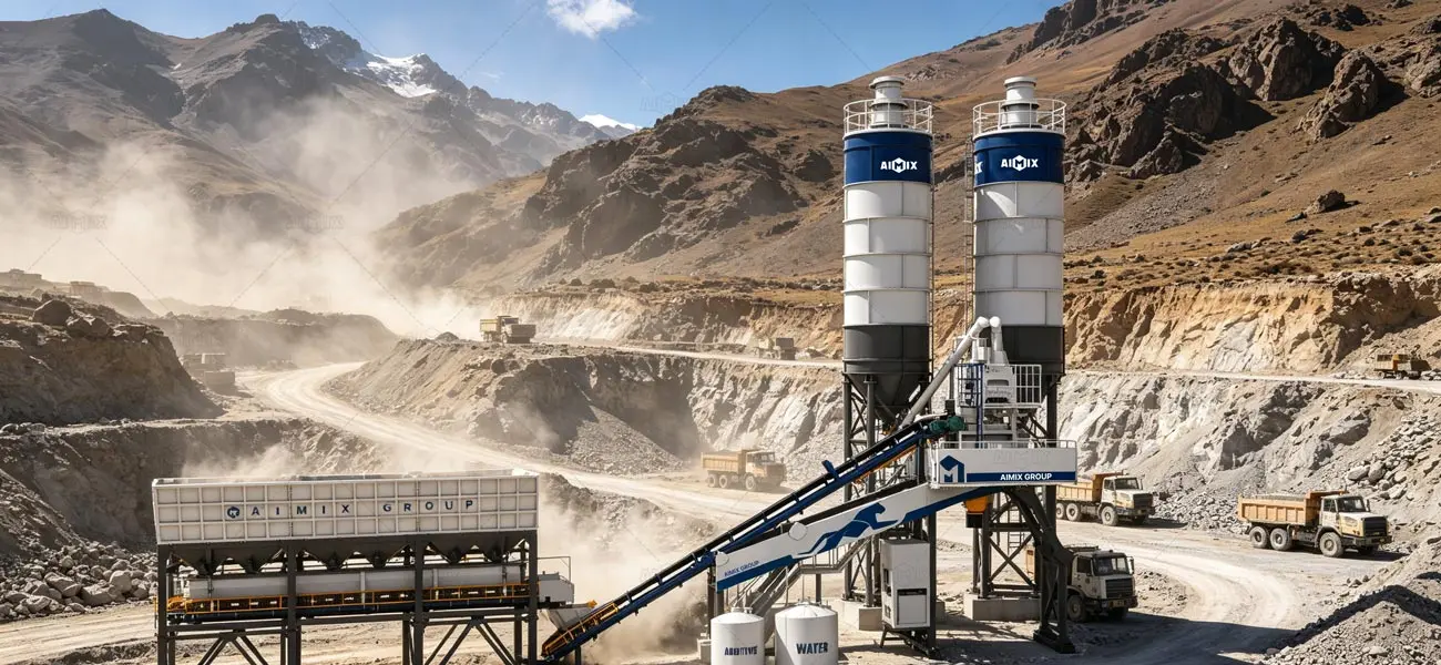 Planta de concreto AJQ70 adaptada a gran altitud y zonas mineras