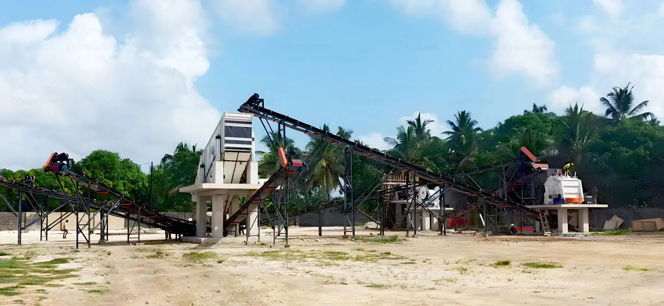 Planta Trituradora Minería de Caliza de Grado Industrial de Andamine, con capacidad de 120 a 150 toneladas/hora.