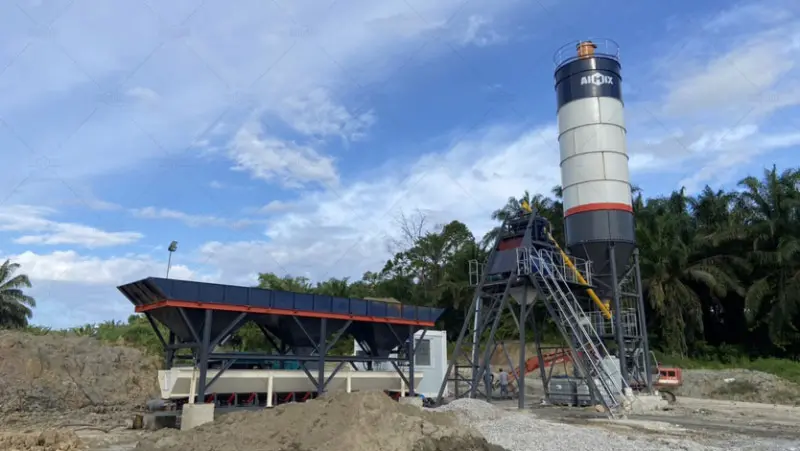 Planta de Concreto Móvil AJY35 y Camión Mezclador de Concreto y Bomba Estacionaria