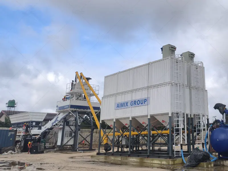 Planta de Concreto sin Cimientos AJQ70 de AIMIX en Nigeria