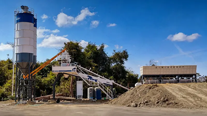 Utilizar AIMIX Planta de Hormigón en Chile de Montaje Rápido para Menor Preparación del Sitio