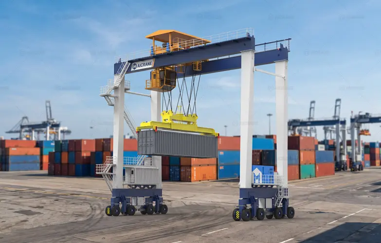 Serie RTG Grúa Pórtico sobre Ruedas para Contenedores de Aicrane